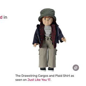Retired Vintage American Girl Doll Cargo pants and plaid shirt outfit (1999)